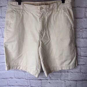 VTG Izod Men's Khaki Cream Shorts Waist 36